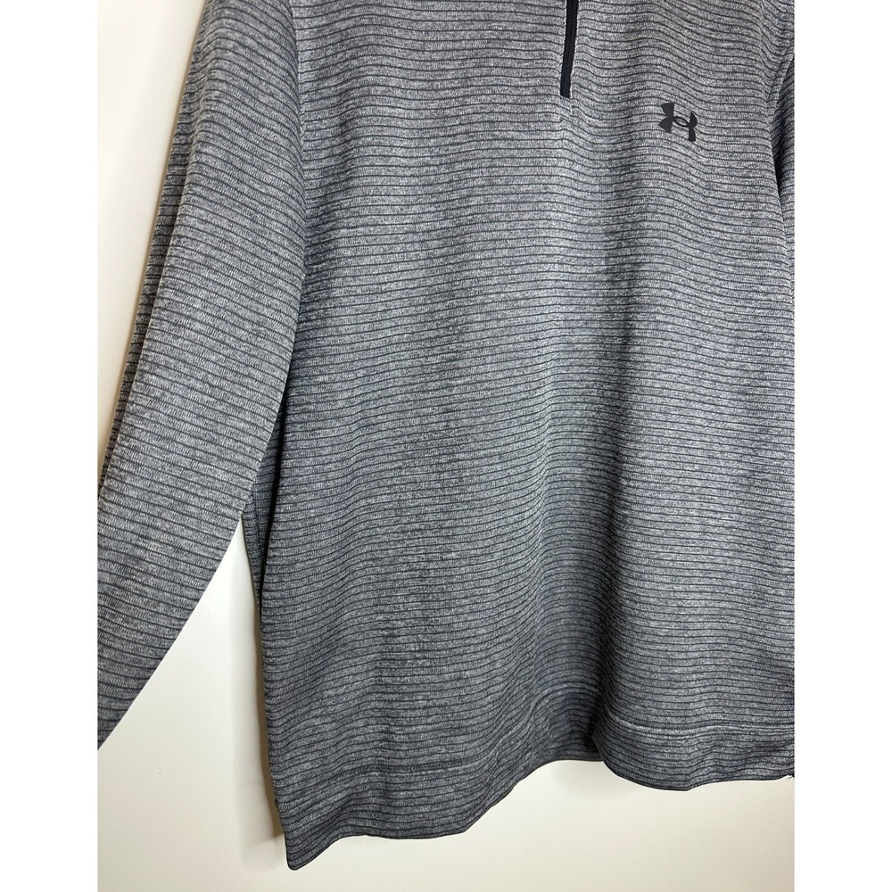 Under Armour Mens Storm Sweaterfleece Quarter-Zip Grey Striped 1373674 Large - Picture 3 of 11